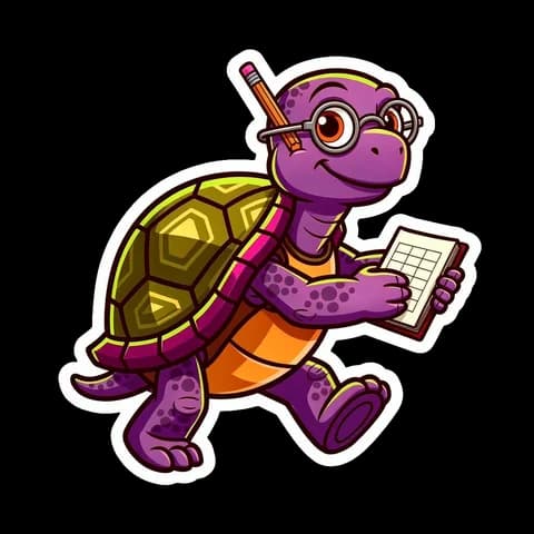 Warren, drawn as a desert tortoise in round glasses carrying a ledger